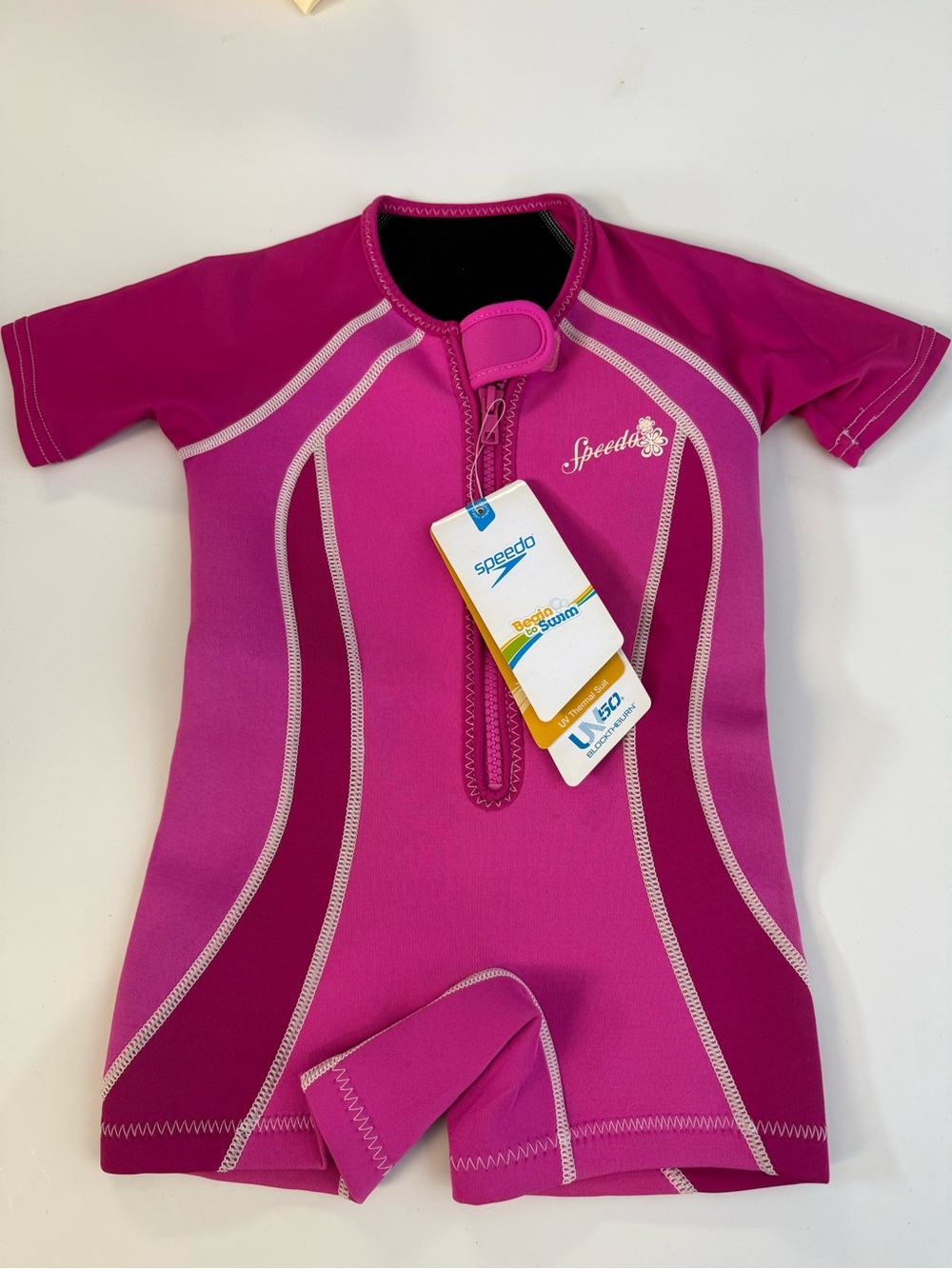 Speedo begin to swim wet child’s wet suit rash guard pink size 3t